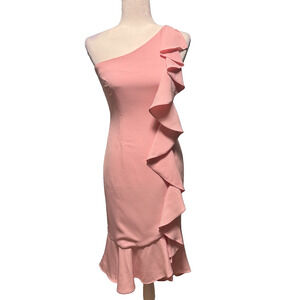 Likely Womens 4 Dress One-Shoulder Ruffle Midi Special Occasion Formal Party